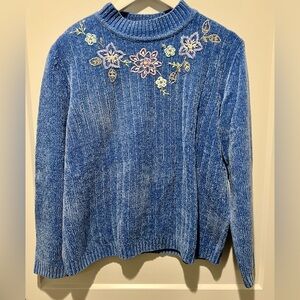 Vintage Alfred Dunner Soft Floral Embroidered Sweater